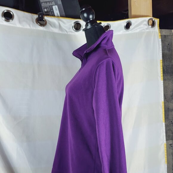 Faded Glory Pretty Purple Poly Fleece Half Zip Pullover Long Sleeve Top M 8/10 - Picture 8 of 16